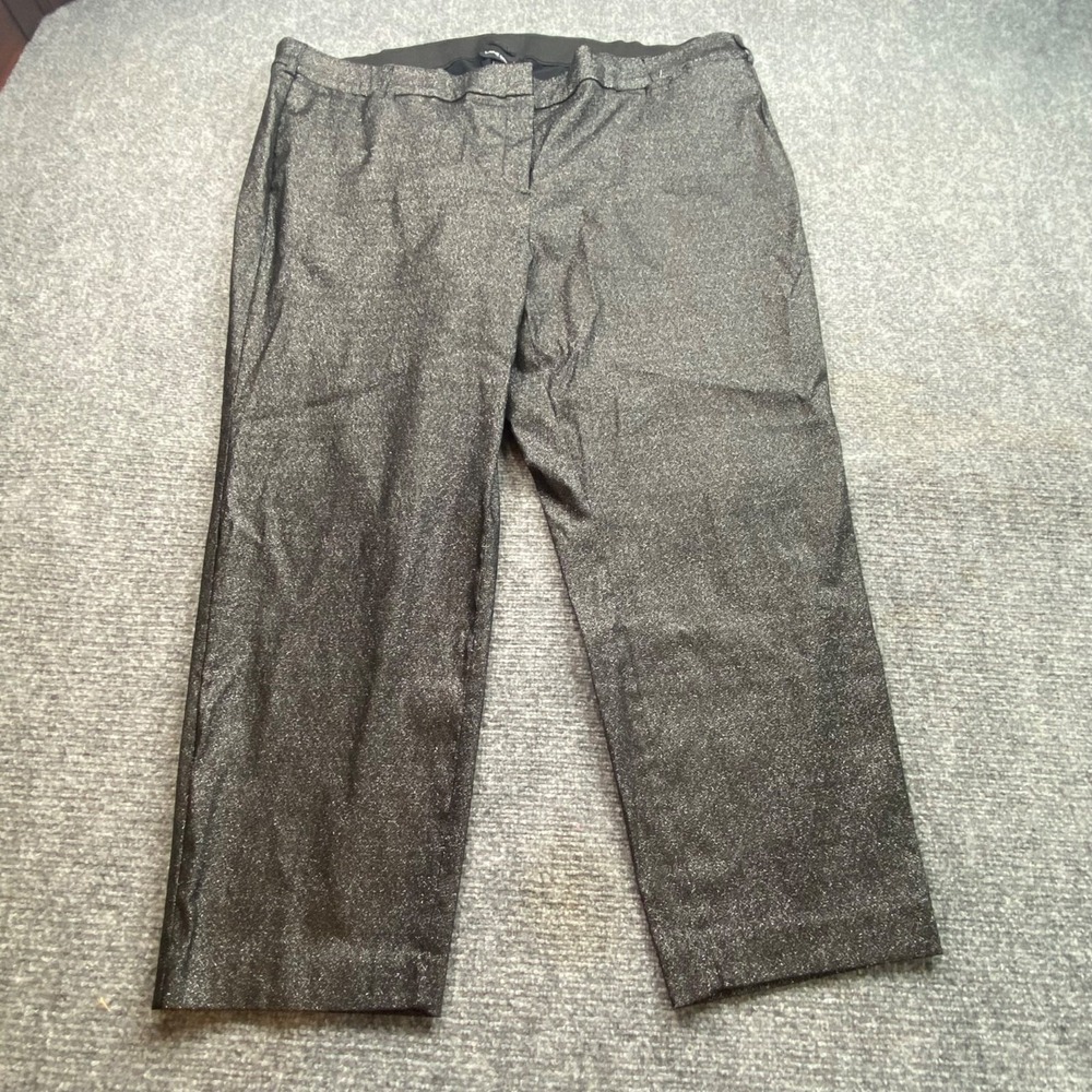 Lane Bryant The Allie Dress Pants‎ Womens 28 Black Metallic Glitter Whimsigoth